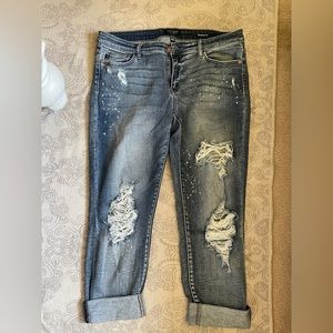Judy Blue Distressed Boyfriend Fit Jeans